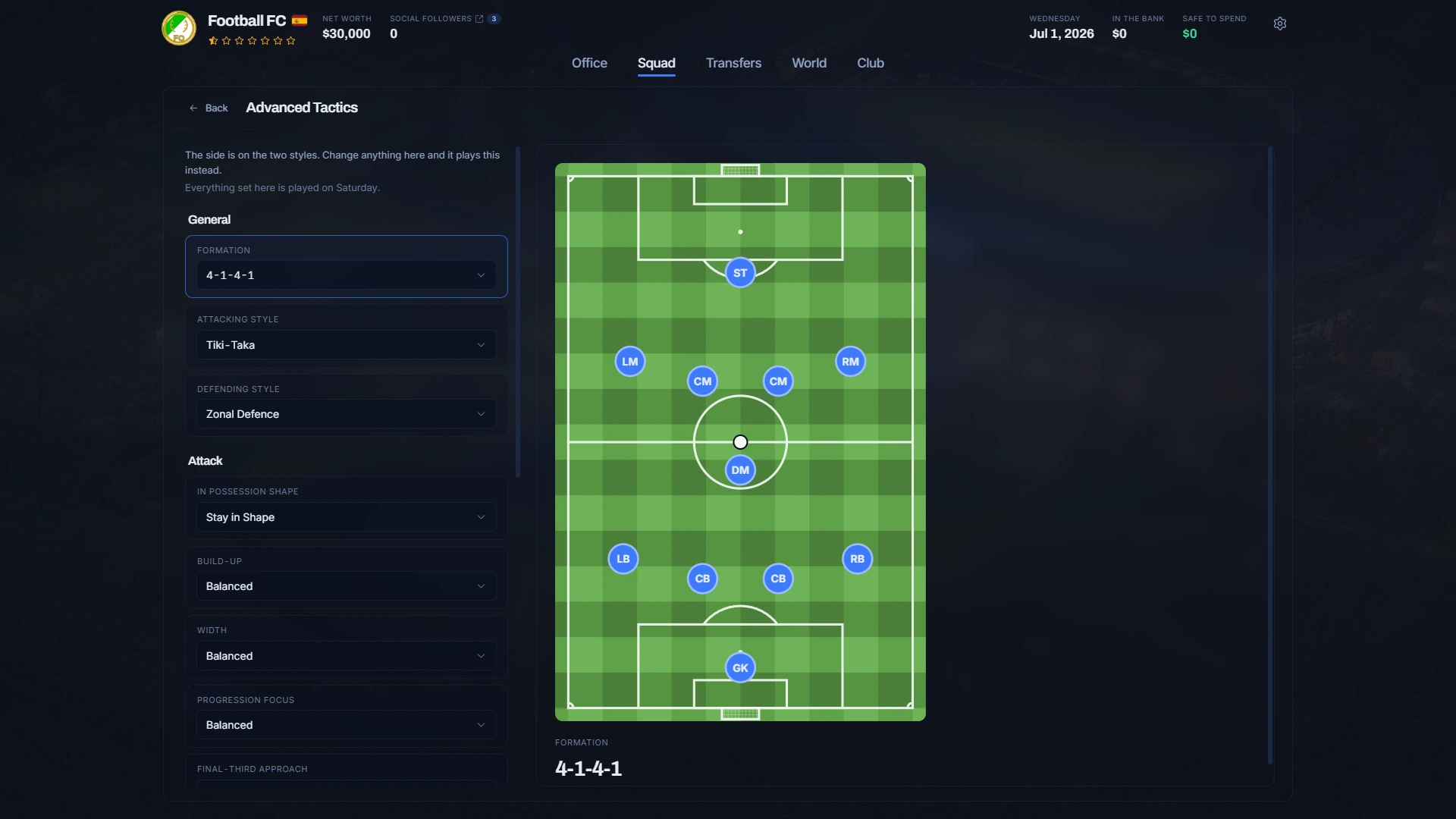 Advanced tactics. For when two styles are not enough: shape, build-up, width, progression, the final third.
